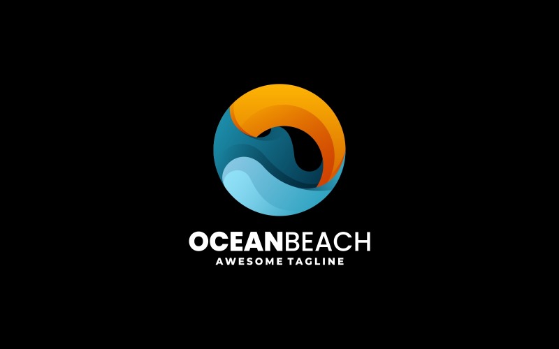 Ocean Beach Gradient Logo Logo Template