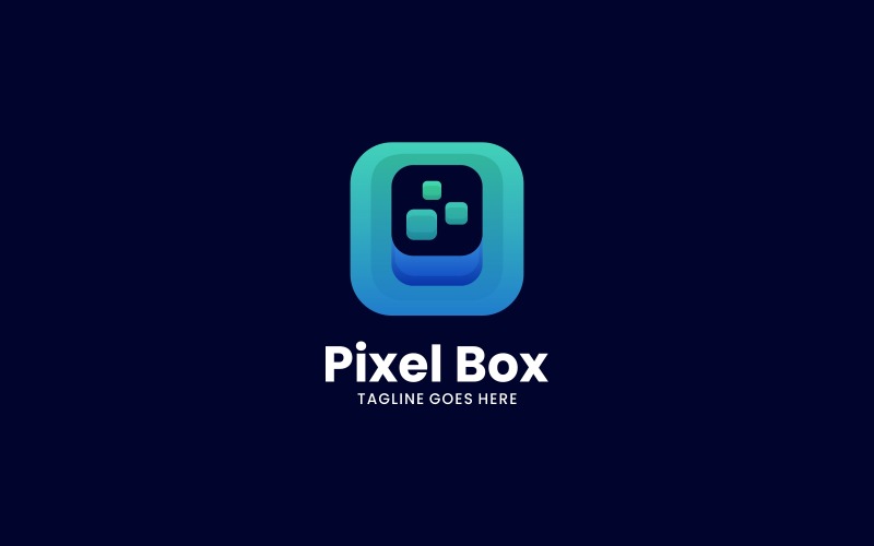 Pixel Box Gradient Logo Style Logo Template