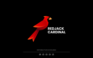 Red Jack Cardinal Bird Gradient Logo