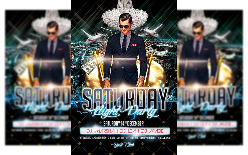Saturday Night Party Flyer Template Corporate Identity