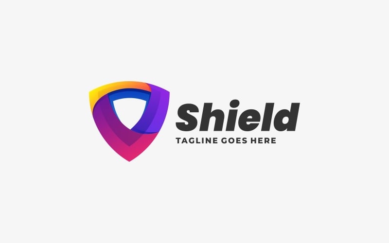 Shield Gradient Colorful Logo Style Logo Template