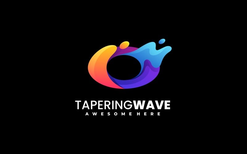 Tapering Wave Gradient Colorful Logo Logo Template