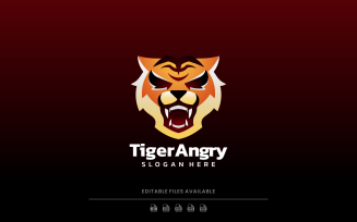Tiger Angry Gradient Logo