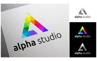 Alpha Studio - Letter A logo template