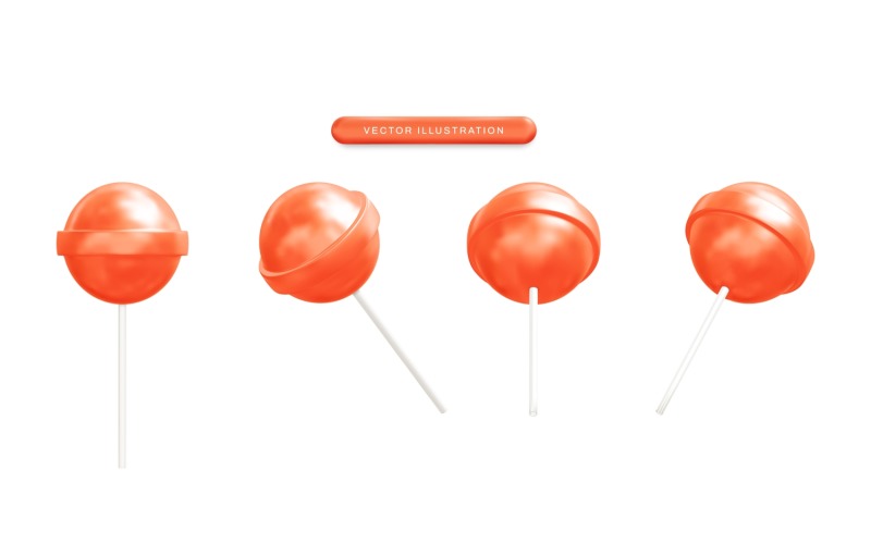 Lollipop Candy Realistic 3d Vector Illustration Vector Graphic