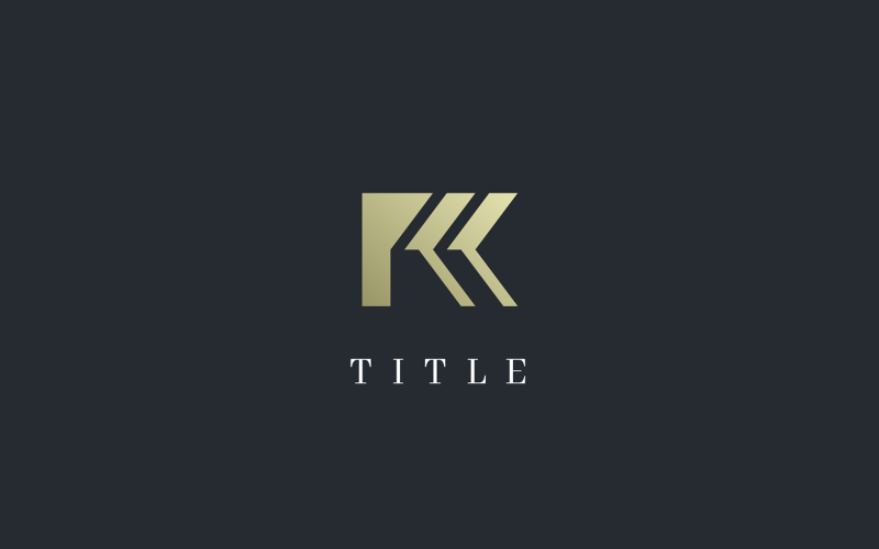 Luxury Lite KK Golden Monogram Logo Logo Template