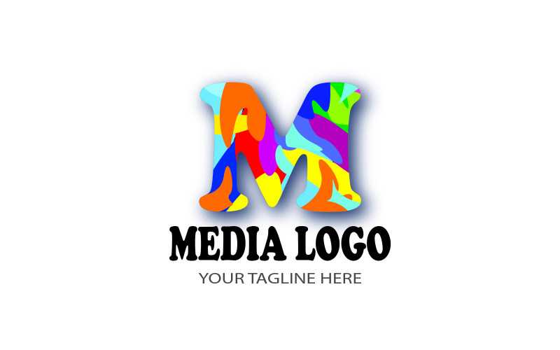 Media Logo M Letter Paints All Colors Logo Template