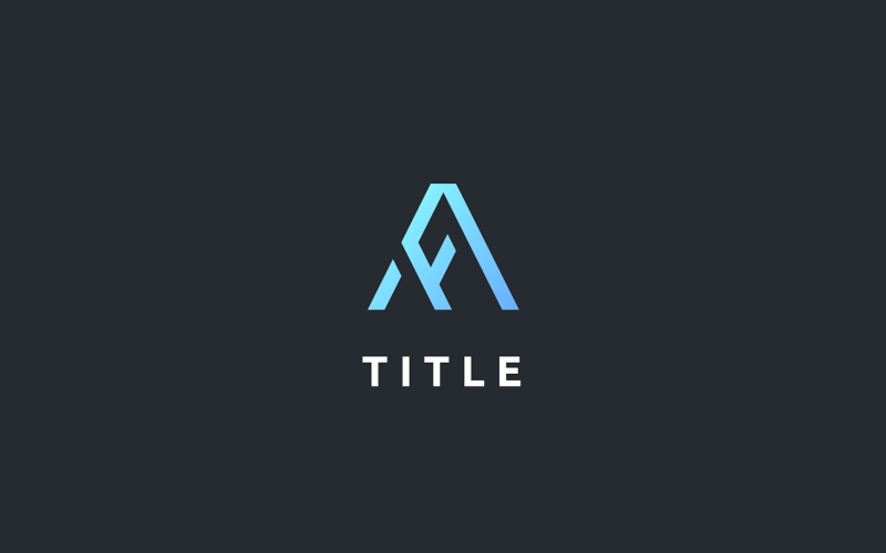 Modern Lite A Blue Tech Monogram Logo Logo Template