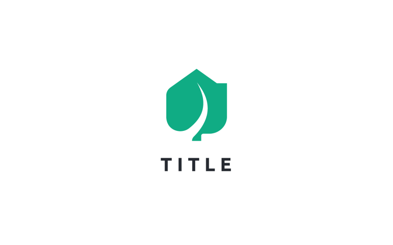 Modern Lite Eco Leaf House Green Logo Logo Template