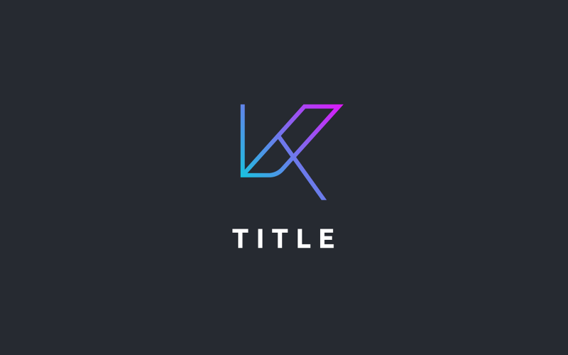 Modern Lite K Shade Line Monogram Logo Logo Template