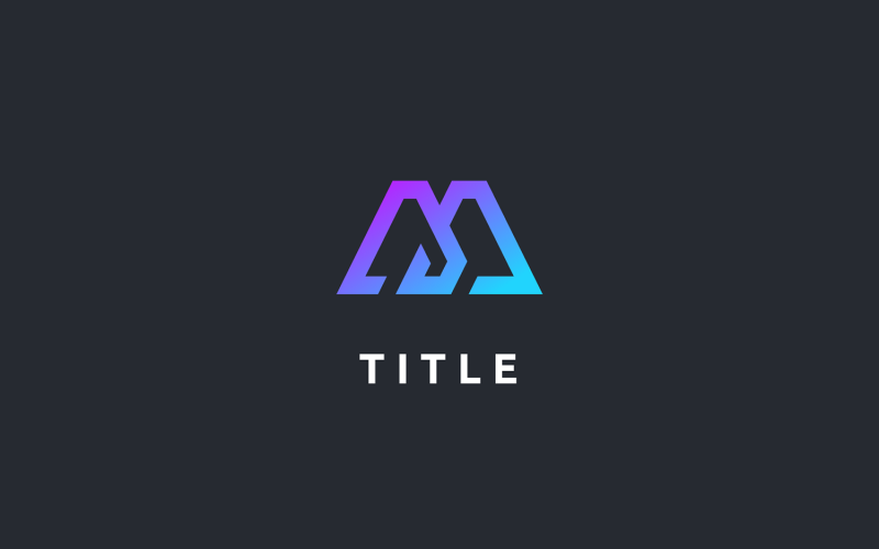 Modern Lite M Shade Tech Monogram Logo Logo Template