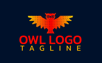 Owl Bird Custom Design Logo Template 4