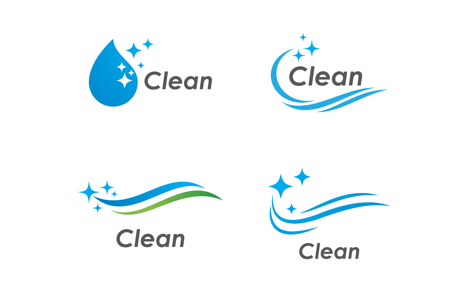 Set of Water Wave and Water Droplet Logo