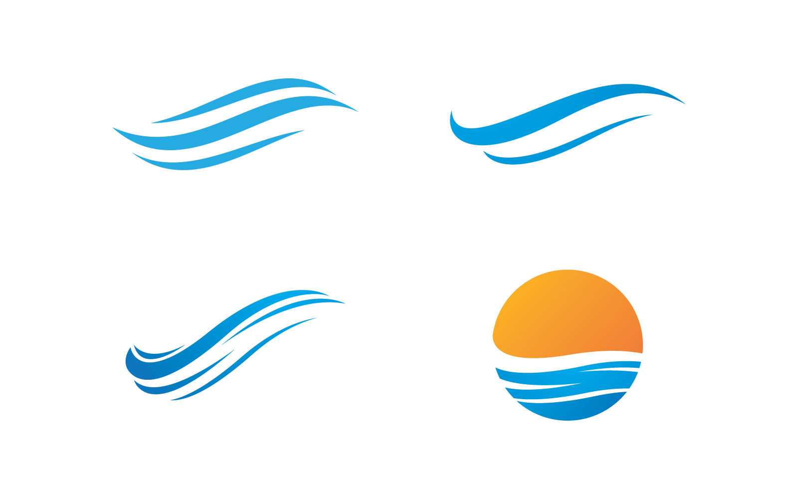 Set of Water Wave for Business Logo