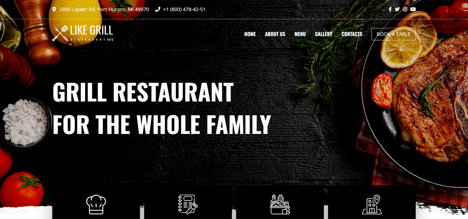LikeGrill Restaurant - HTML5 Website Template