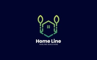 Home Line Art Gradient Logo
