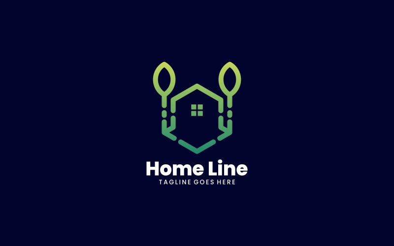 Home Line Art Gradient Logo Logo Template