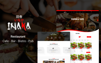 Inaka - Restaurant and Cafe PSD Template UI Elements
