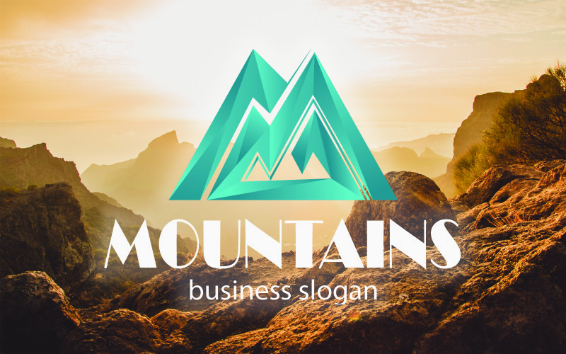 Mountains Logo Monogram M Letter Logo Template