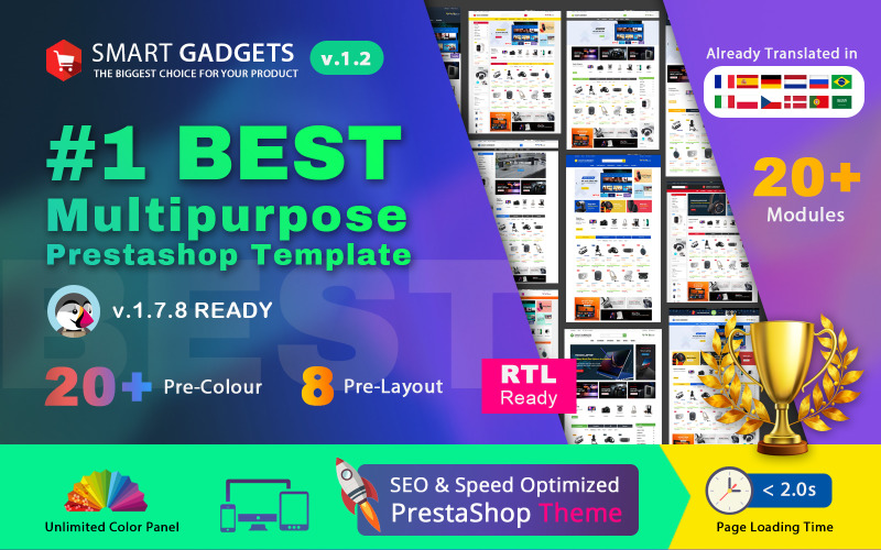 Smart Gadgets - Supermarket Multipurpose Prestashop Template PrestaShop Theme