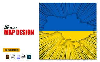 Ukraine Independence Day Map Design Illustration