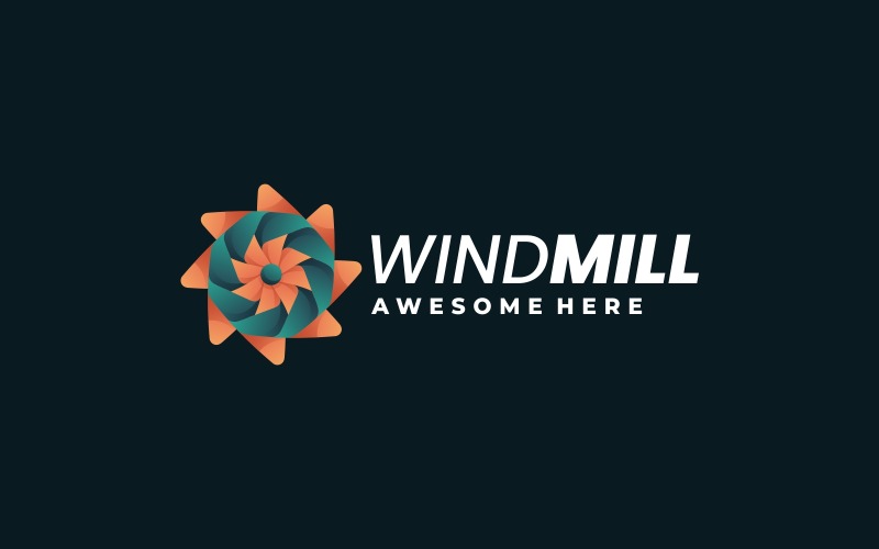 Windmill Color Gradient Logo Style Logo Template