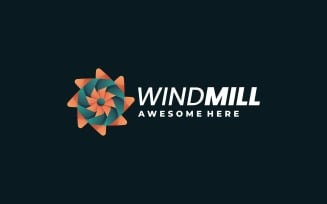Windmill Color Gradient Logo Style