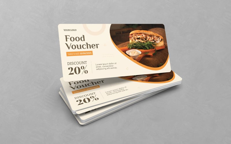 Creative Food Gift Voucher Design PSD Templates Corporate Identity