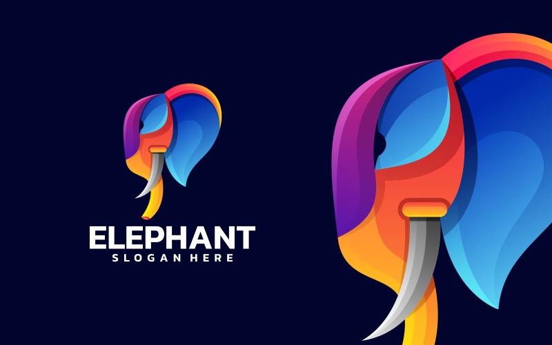 Elephant Colorful Logo Design Logo Template
