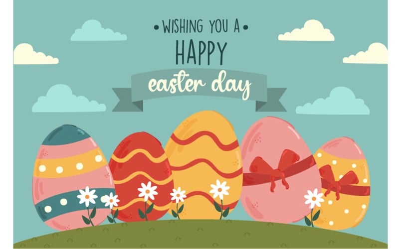 Happy Easter Day Concept Background Illustration