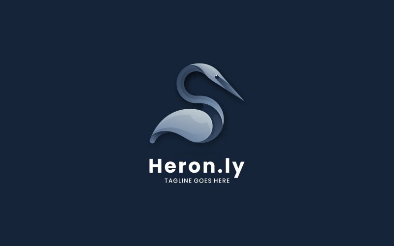 Heron Color Gradient Logo Style Logo Template