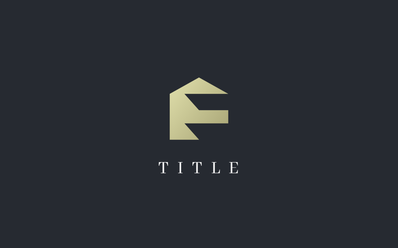 Luxury Elegance F Golden House Home Logo Logo Template