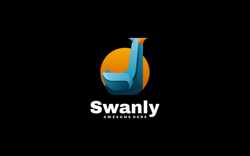Swan Color Gradient Logo Design Logo Template