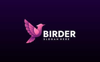Vector Logo Bird Gradient Design
