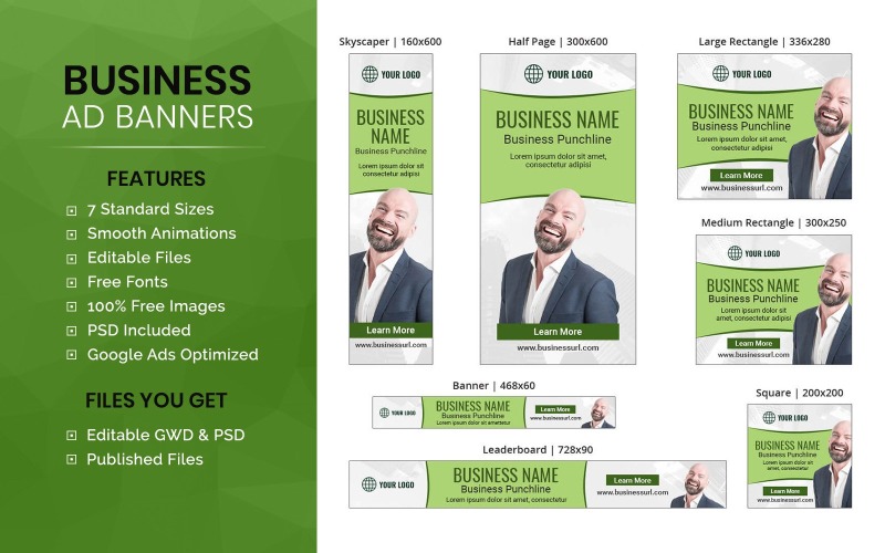 Business Banner - HTML5 Ad Template (BU015) Animated Banner