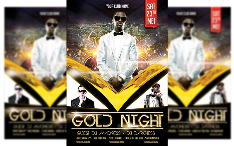Gold Party Flyer Template Corporate Identity