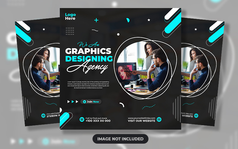 Graphics Designing Agency Social Media Post Template Corporate Identity