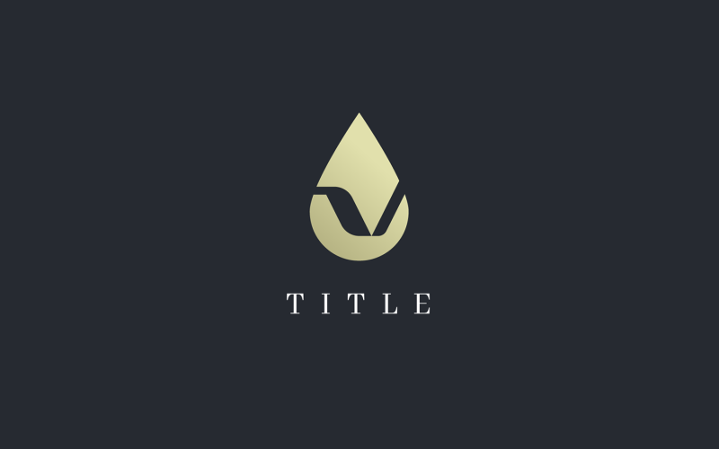 Luxury Style V Water Oil Golden Logo Logo Template