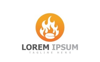 Fire Flame Campfire Logo V10