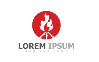 Fire Flame Campfire Logo V26