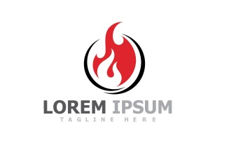 Fire Flame Campfire Logo V6