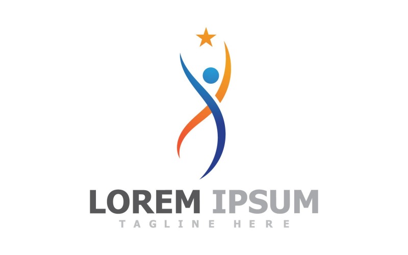 Human Caracter Health Logo V Logo Template