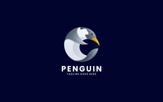 Circle Penguin Gradient Logo