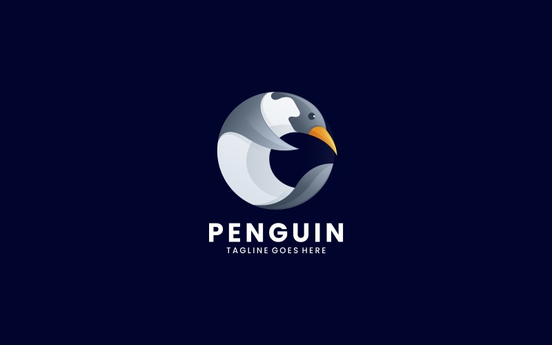 Circle Penguin Gradient Logo Logo Template