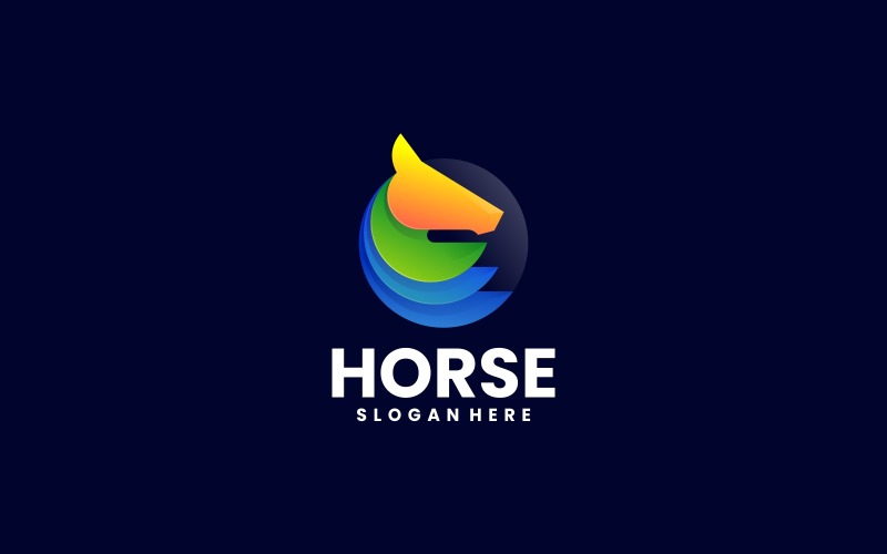Horse Gradient Colorful Logo Style Logo Template