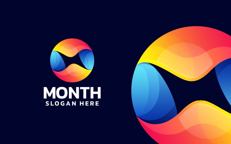 Letter M Month Gradient Logo Logo Template