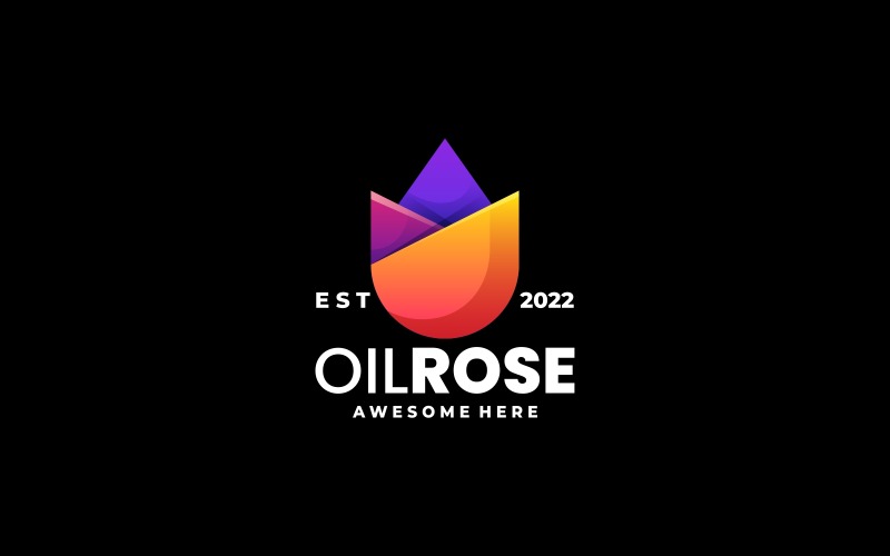 Oil Rose Gradient Colorful Logo Logo Template