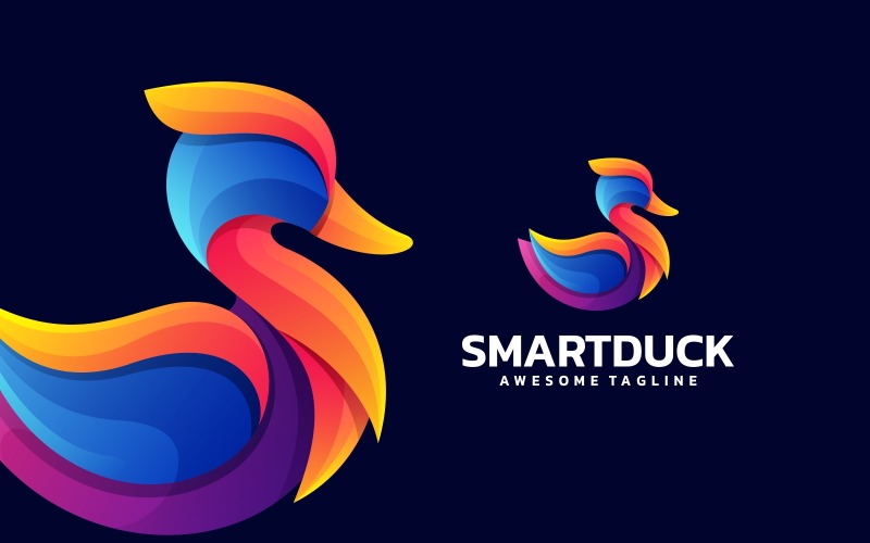 Smart Duck Colorful Logo Style Logo Template