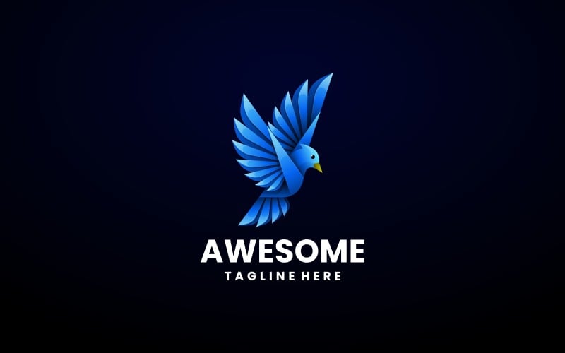 Awesome Bird Gradient Logo Logo Template