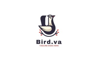 Beauty Bird Simple Mascot Logo